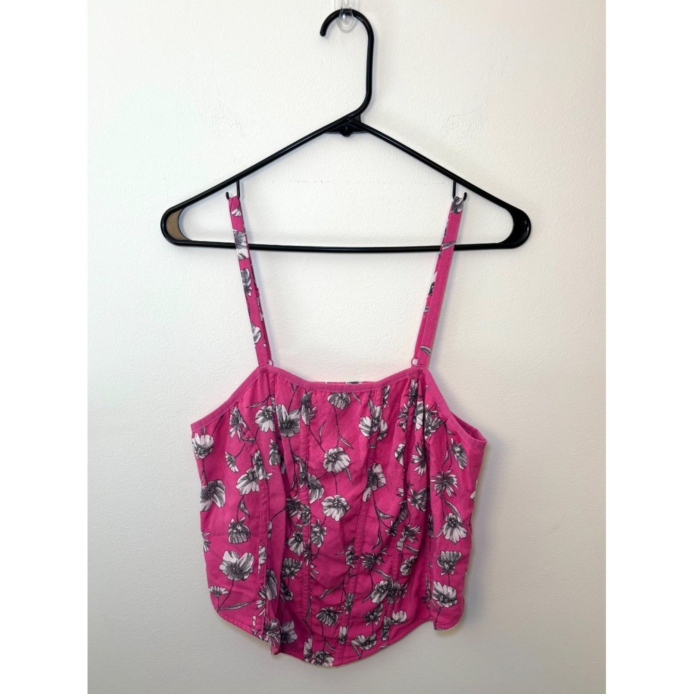 Torrid FLoral Challis Corset Pink Crop Top Size 0 or 12